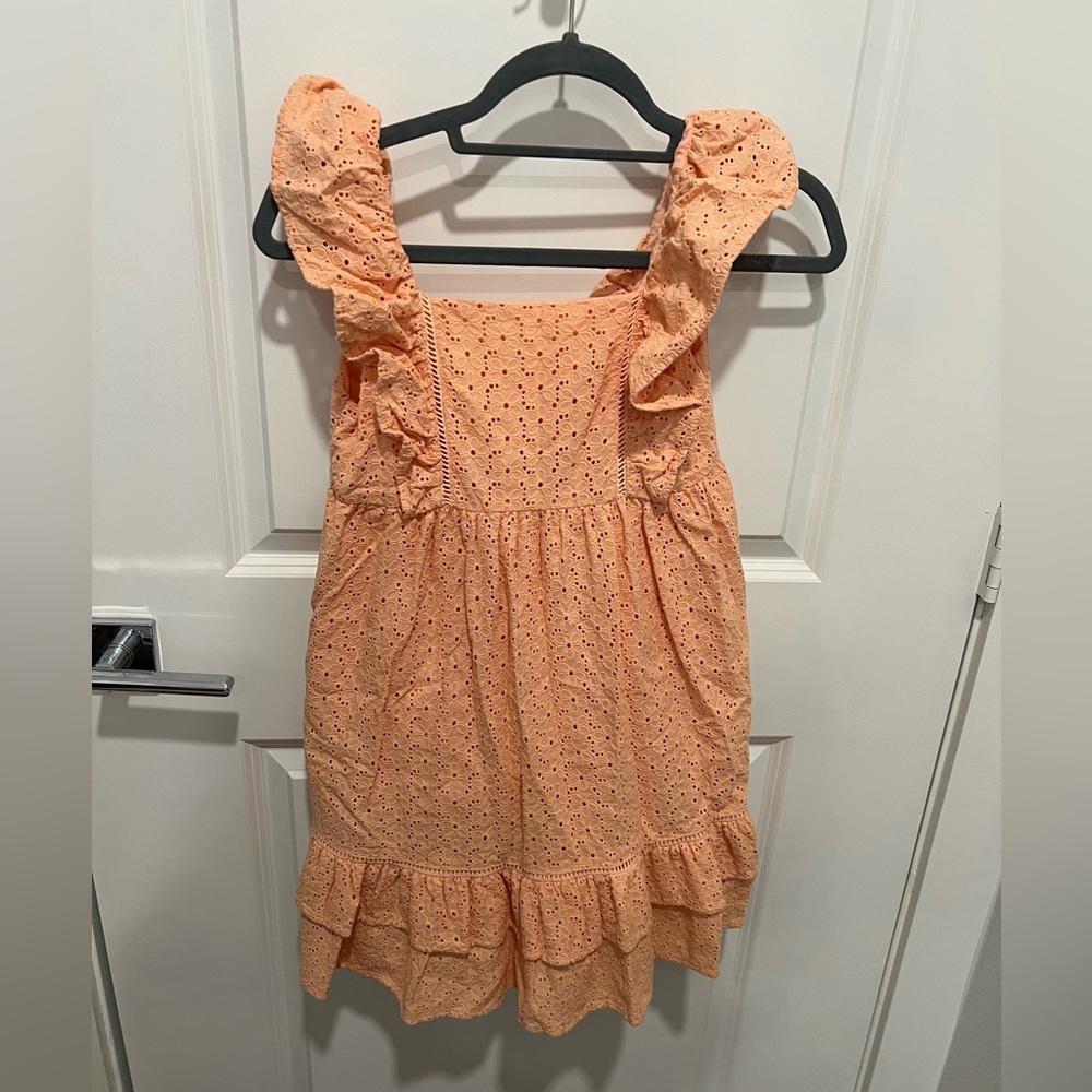 Janie and Jack Orange Sundress with Ruffled Smocked Details